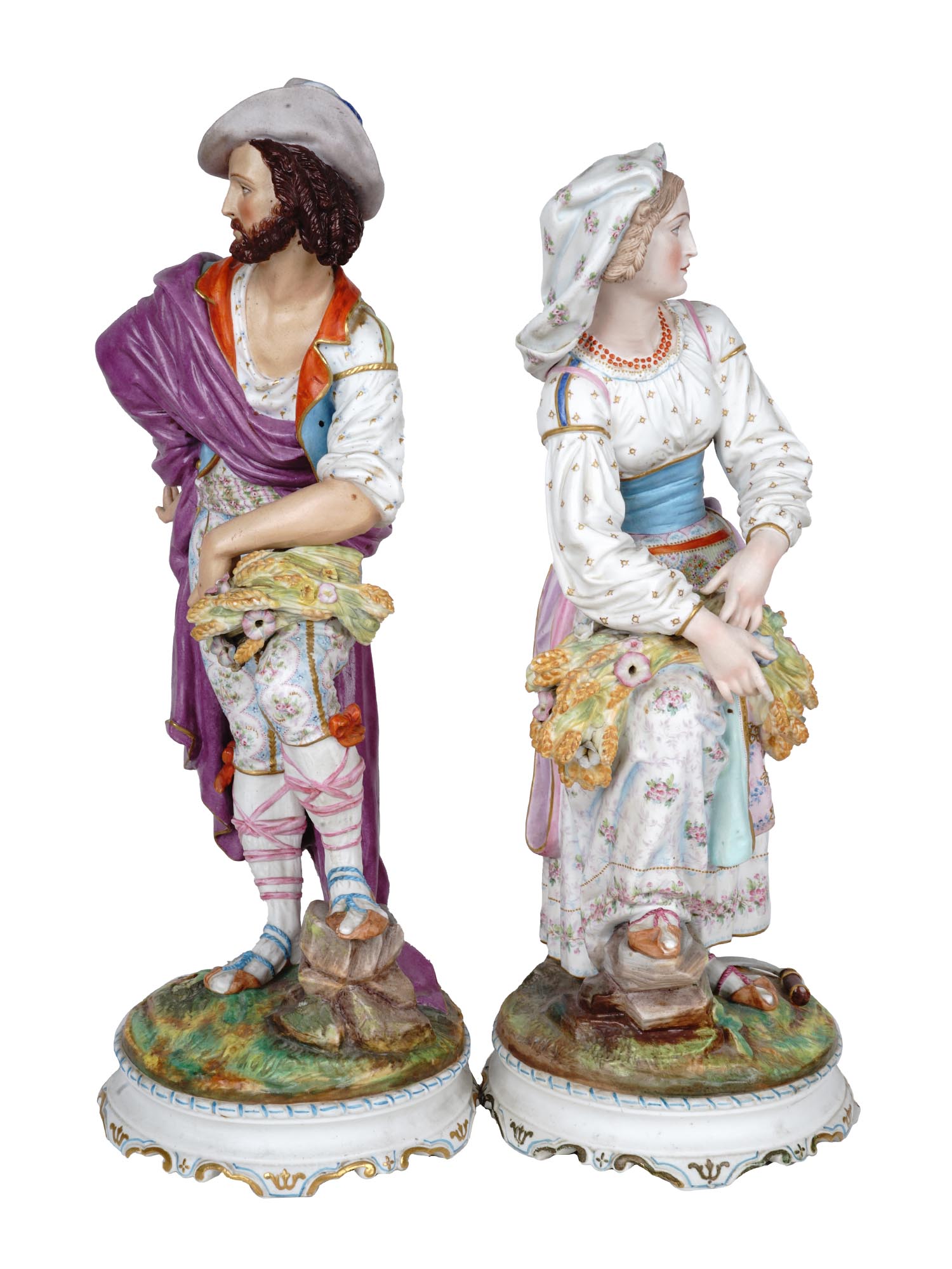 PAIR OF FRENCH CHANTILLY BISQUE PORCELAIN FIGURES PIC-2